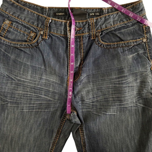 Helix Men's Blue Denim Jeans straight 34x32 size 34 #724 - Picture 6 of 10